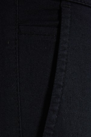 Siyah Regular Fit Kanvas Pantolon - Thumbnail