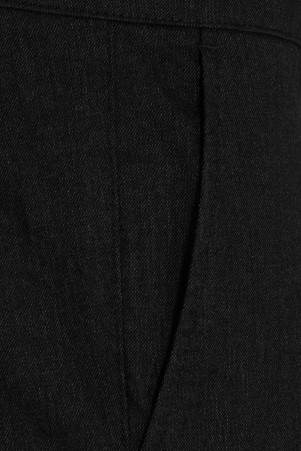 Siyah Regular Fit Düz Pamuklu Yandan Cep Kanvas Pantolon - Thumbnail