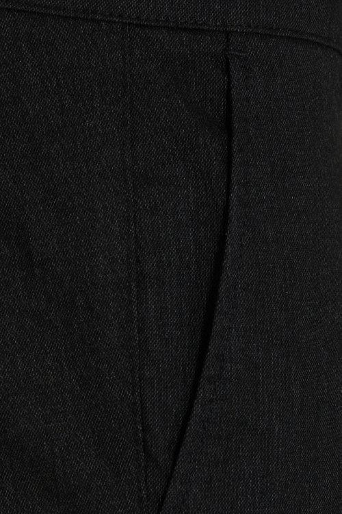 Siyah Regular Fit Düz Pamuklu Yandan Cep Kanvas Pantolon - Thumbnail (2)