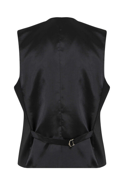 Siyah Dinamik Fit V Yaka Klasik Yelek - 2