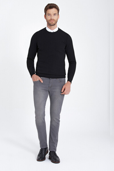 Siyah Bisiklet Yaka Triko Kazak - 3