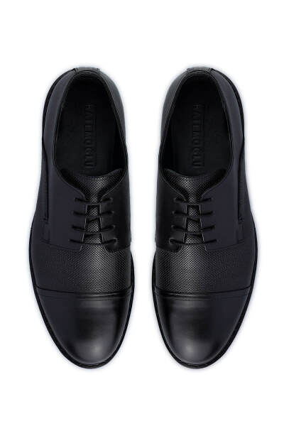 Siyah Casual Bağcıklı Deri Ayakkabı - 2