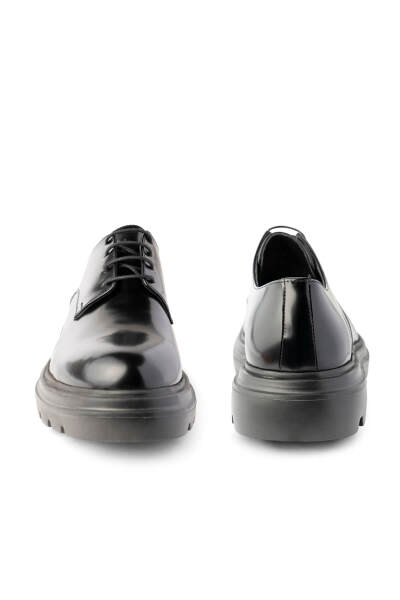 Siyah Casual Bağcıklı Deri Sneakers - 2