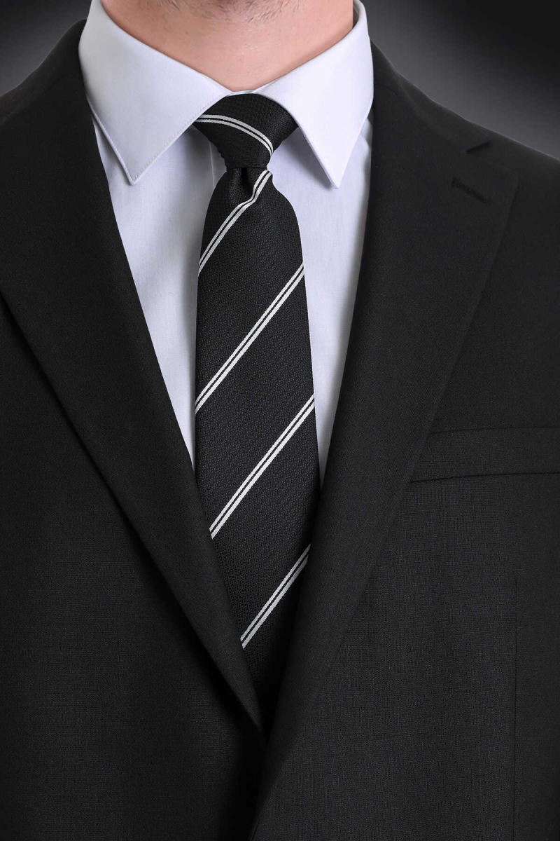 Siyah Çizgili Kravat - Hatemoğlu