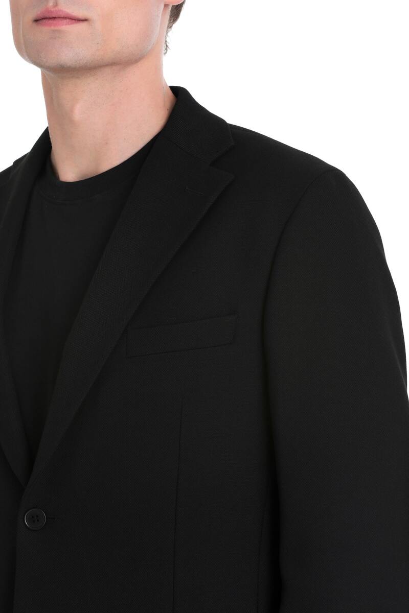 Siyah Comfort Fit Mono Yaka Casual Ceket - Hatemoğlu (1)
