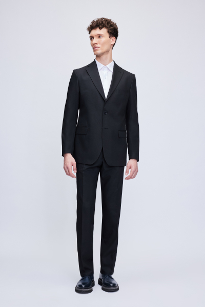Siyah Comfort Fit Desenli Mono Yaka Klasik Takım Elbise - 7