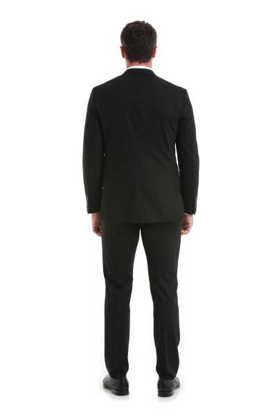 Siyah Comfort Fit Mono Yaka Klasik Takım Elbise - 10