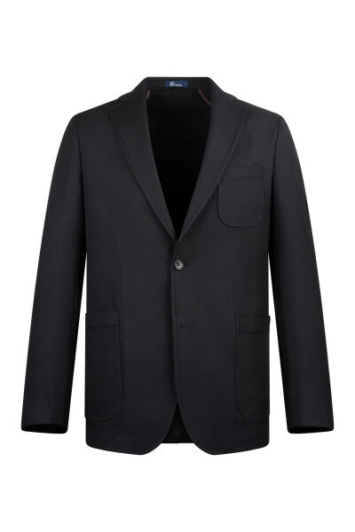 Siyah Comfort Fit Mono Yaka Klasik Ceket 