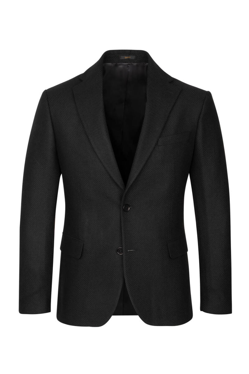 Siyah Comfort Fit Mono Yaka Klasik Ceket