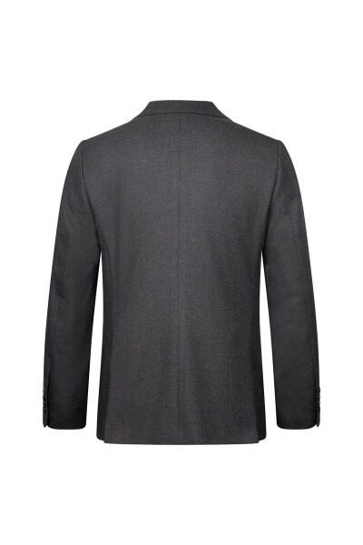 Siyah Comfort Fit Mono Yaka Klasik Ceket - 2