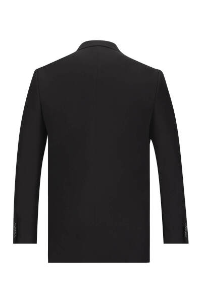 Siyah Comfort Fit Mono Yaka Klasik Takım Elbise - 3