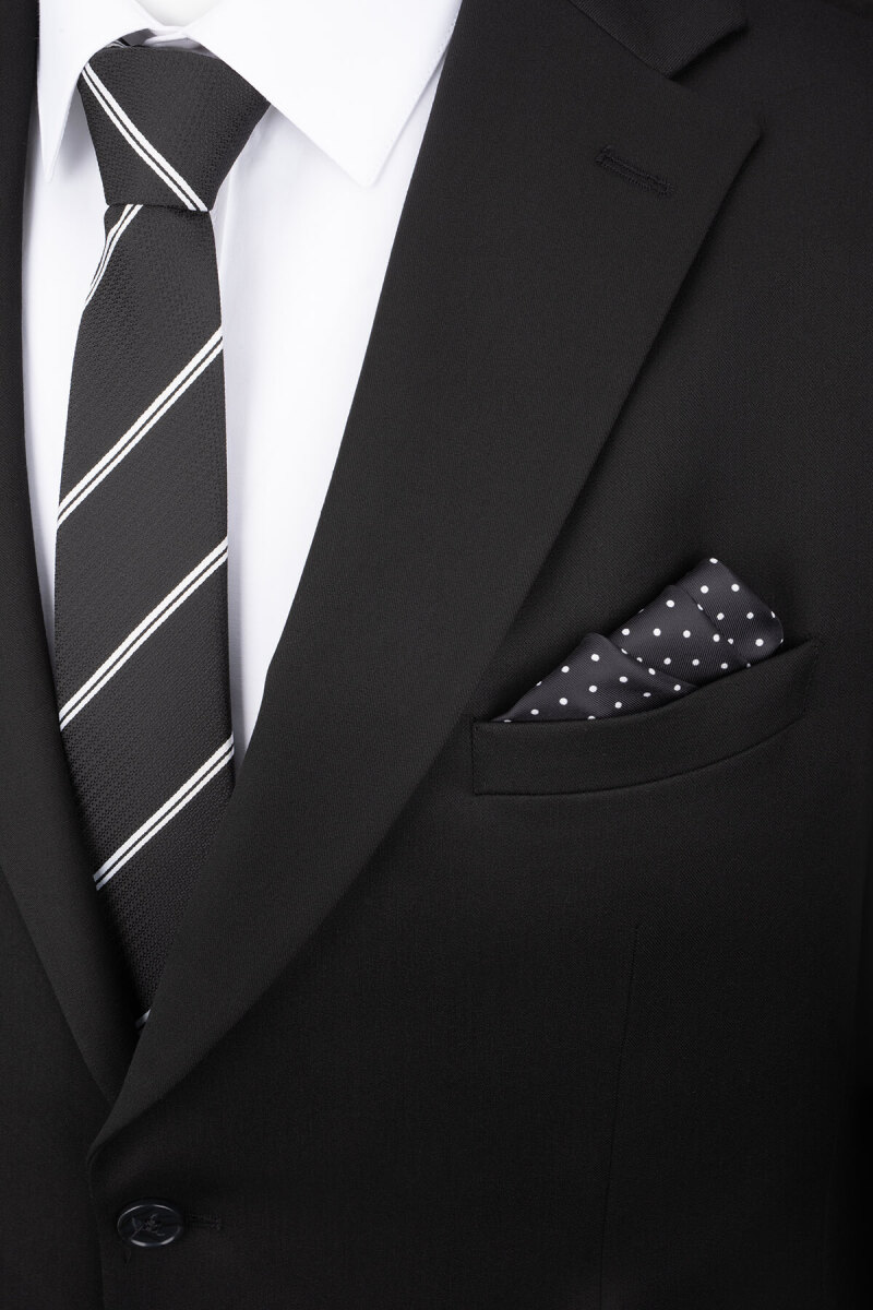 Siyah Comfort Fit Mono Yaka Klasik Takım Elbise - Hatemoğlu (1)