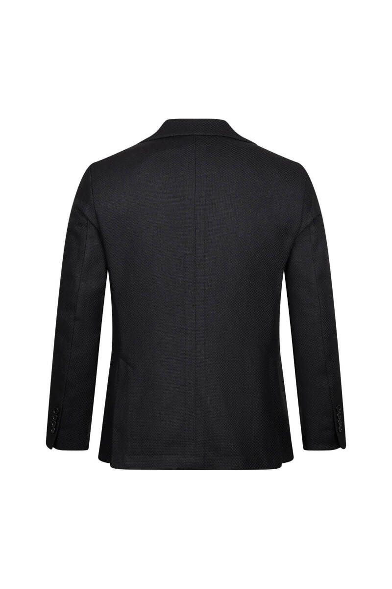Siyah Comfort Fit Mono Yaka Yünlü Klasik Ceket - Hatem Saykı (1)