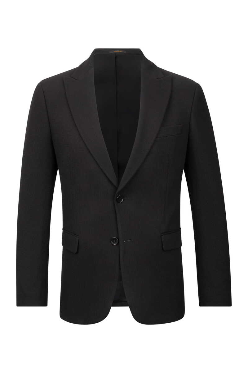 Siyah Comfort Fit Sivri Yaka Klasik Ceket