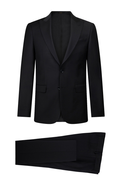 Siyah Comfort Fit Sivri Yaka Klasik Takım Elbise - 1