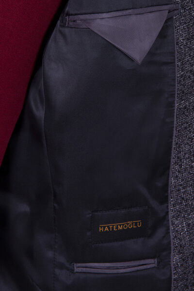 Siyah Desenli Slim Fit Spor Ceket - 9