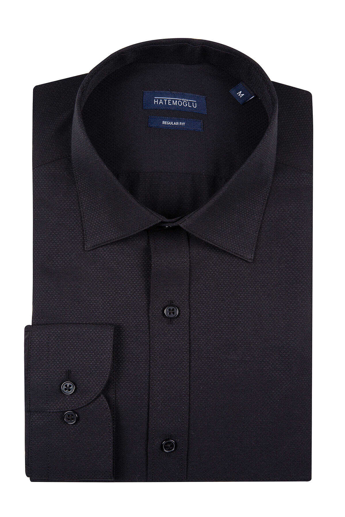 Siyah Desenli Regular Gömlek - 1