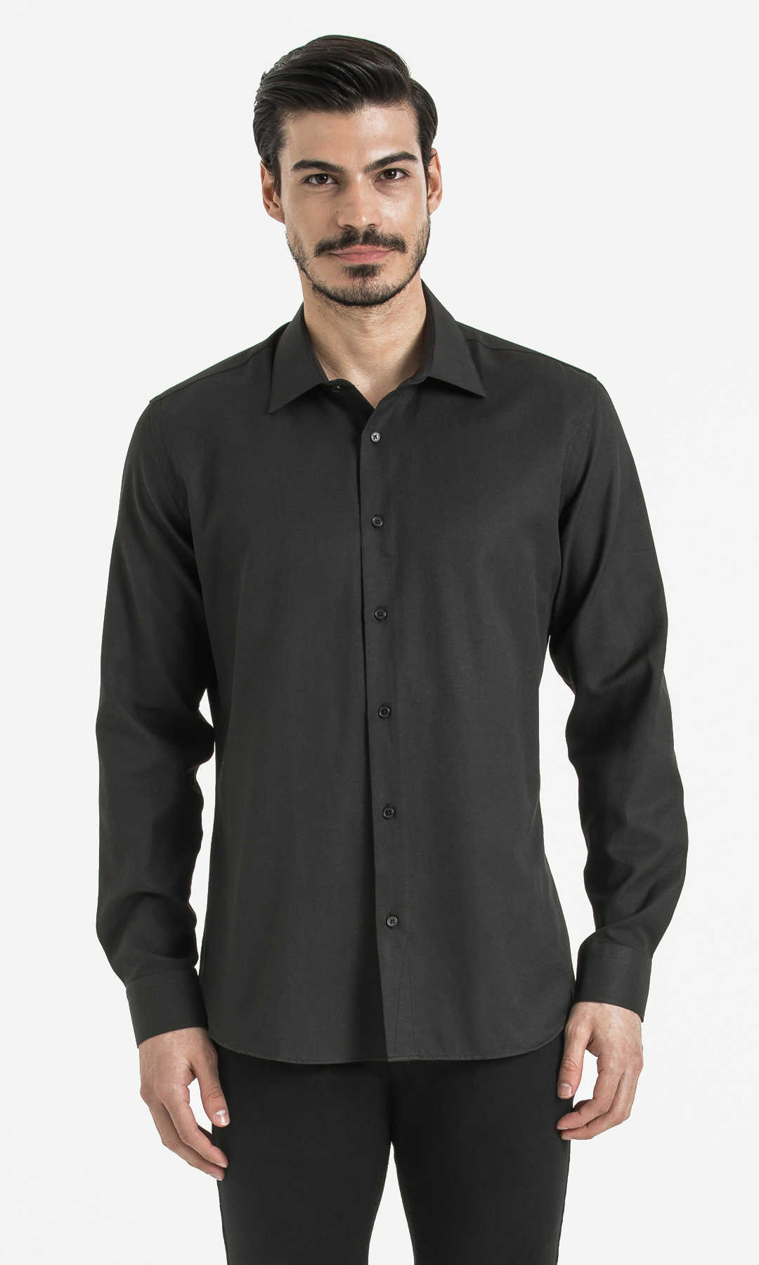 Siyah Desenli Regular Gömlek