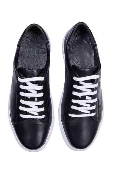 Siyah Deri Sneaker - 3