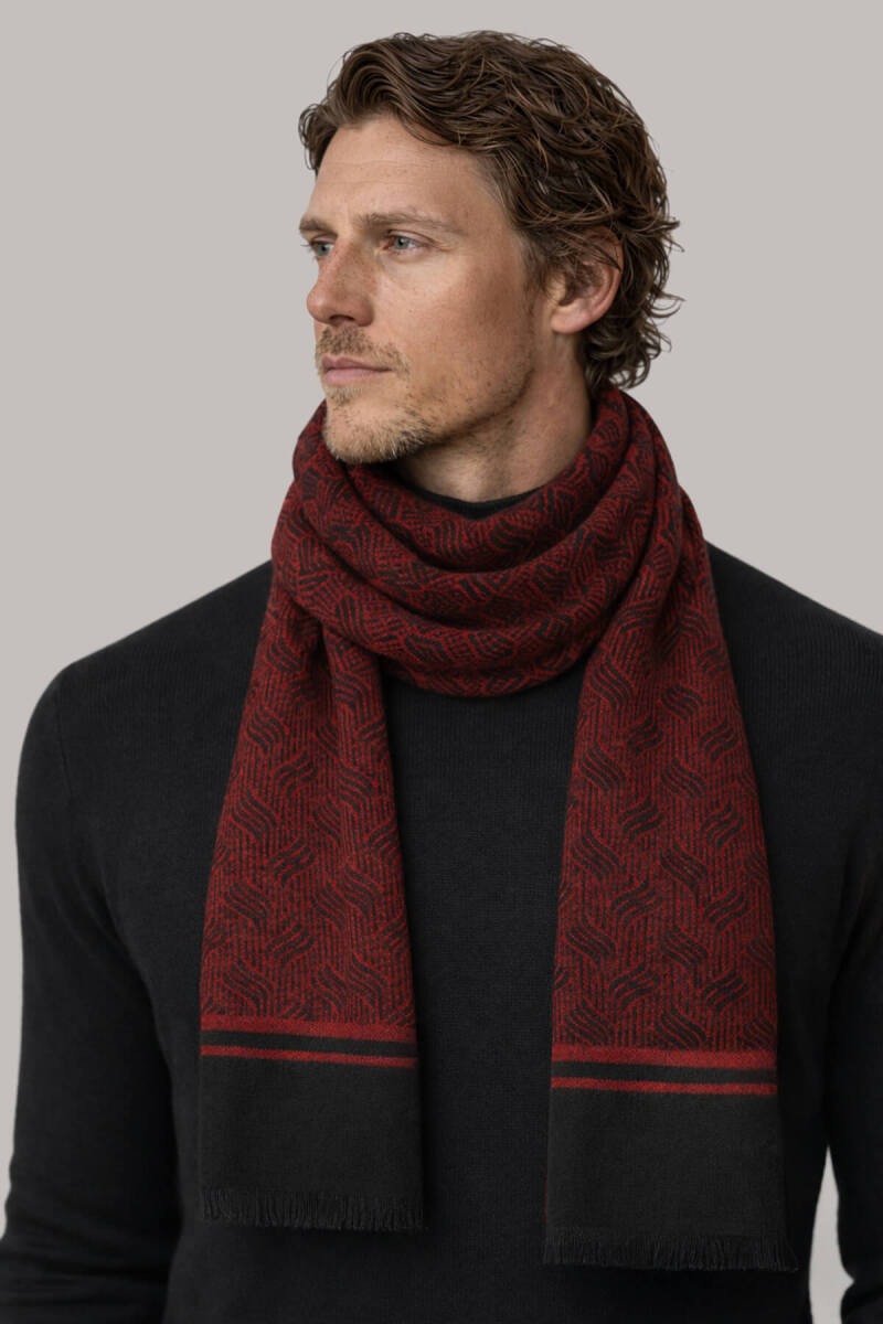 Siyah Çift Taraflı Atkı - Hatemoğlu