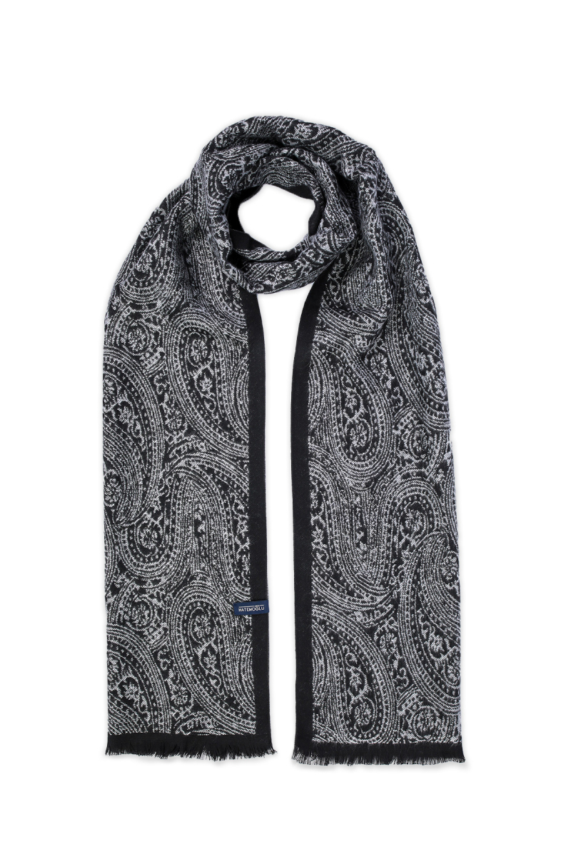 Siyah Çift Taraflı Atkı - HATEMOĞLU