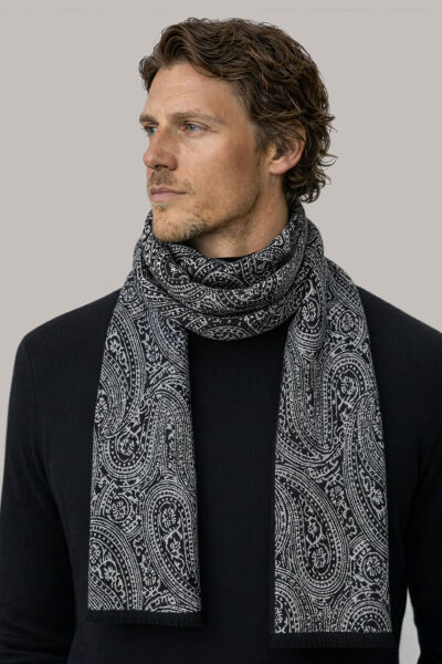 Siyah Çift Taraflı Atkı 