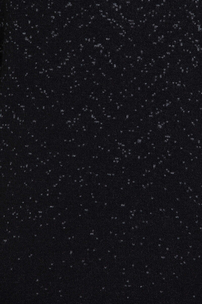 Siyah Desenli Bisiklet Yaka Triko Kazak - 3