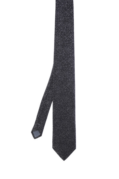 Siyah Desenli Klasik Micro Kravat - 2