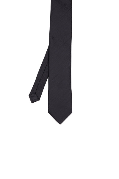 Siyah Desenli Klasik Micro Kravat - 6