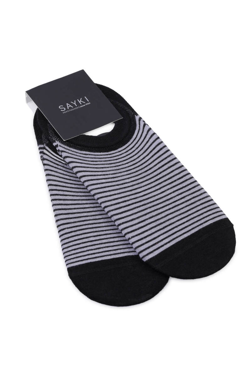 Siyah Desenli Pamuklu İkili Babet Çorap - HATEM SAYKI