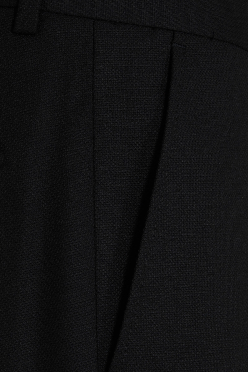 Siyah Regular Fit Düz Yandan Cep Kumaş Pantolon - Thumbnail (2)