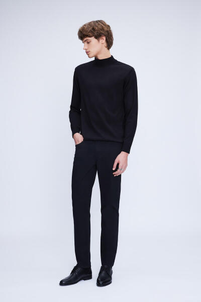 Siyah Dinamik Fit 5 Cep Pamuklu Kanvas Pantolon - 2