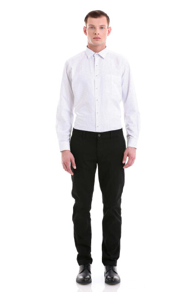 Siyah Dinamik Fit Pamuklu Yandan Cep Kanvas Pantolon - 2