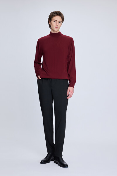 Siyah Dinamik Fit Desenli Yandan Cepli Casual Jogger Pantolon - 2