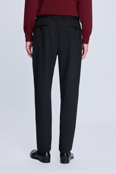 Siyah Dinamik Fit Desenli Yandan Cepli Casual Jogger Pantolon - 4