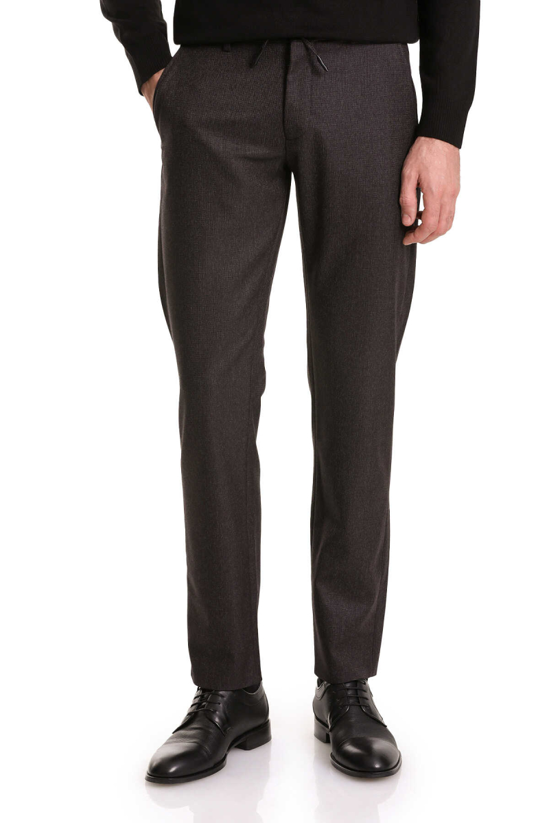 Siyah Dinamik Fit Desenli Yandan Cepli Jogger Pantolon - Hatemoğlu