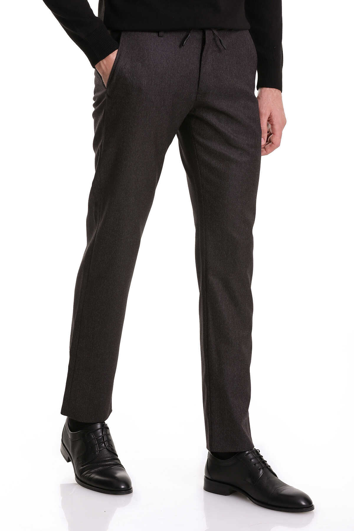 Siyah Dinamik Fit Desenli Yandan Cepli Jogger Pantolon - 2