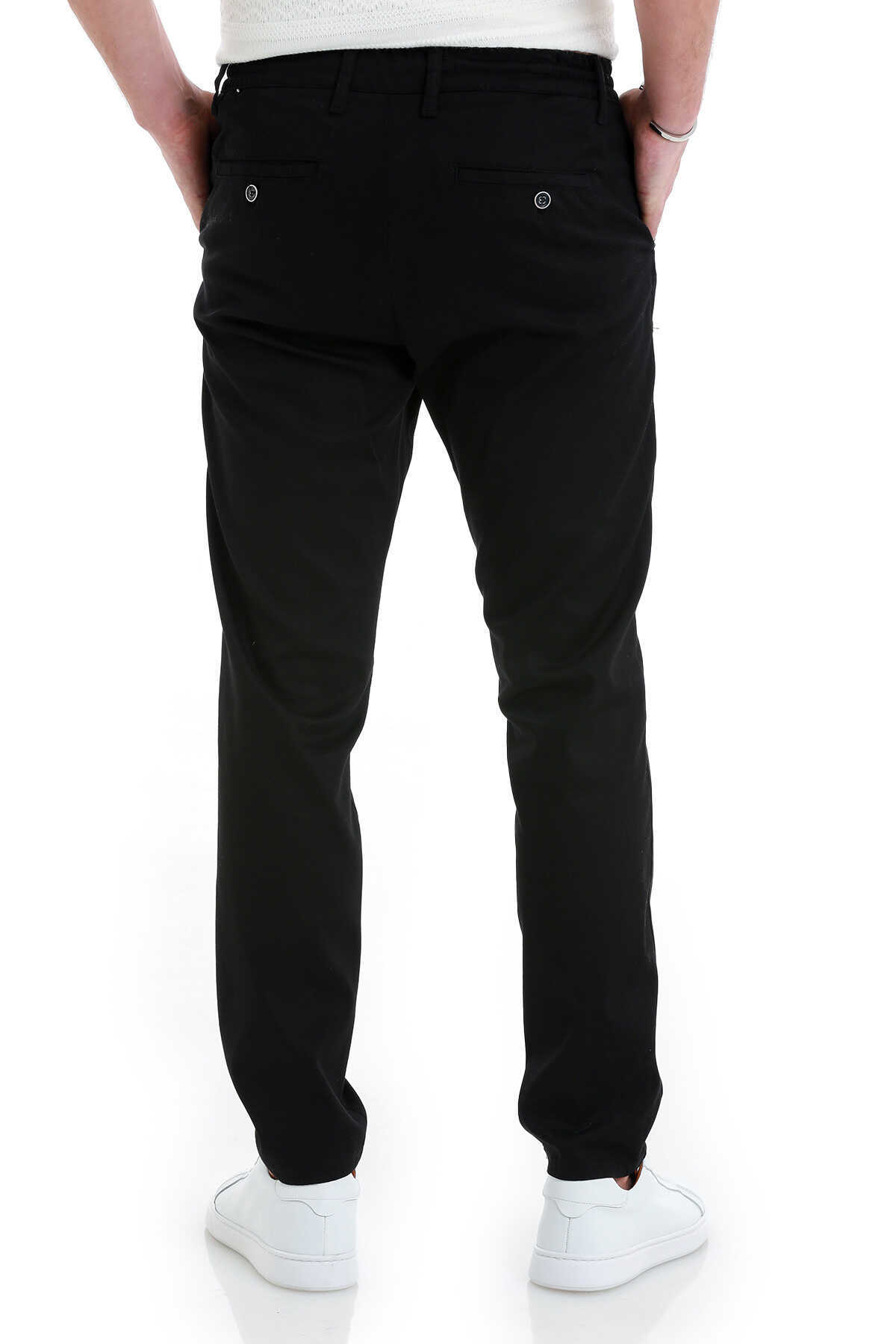 Siyah Dinamik Fit Düz Yandan Cepli Jogger Pantolon - 5