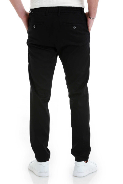 Siyah Dinamik Fit Düz Yandan Cepli Jogger Pantolon - 5