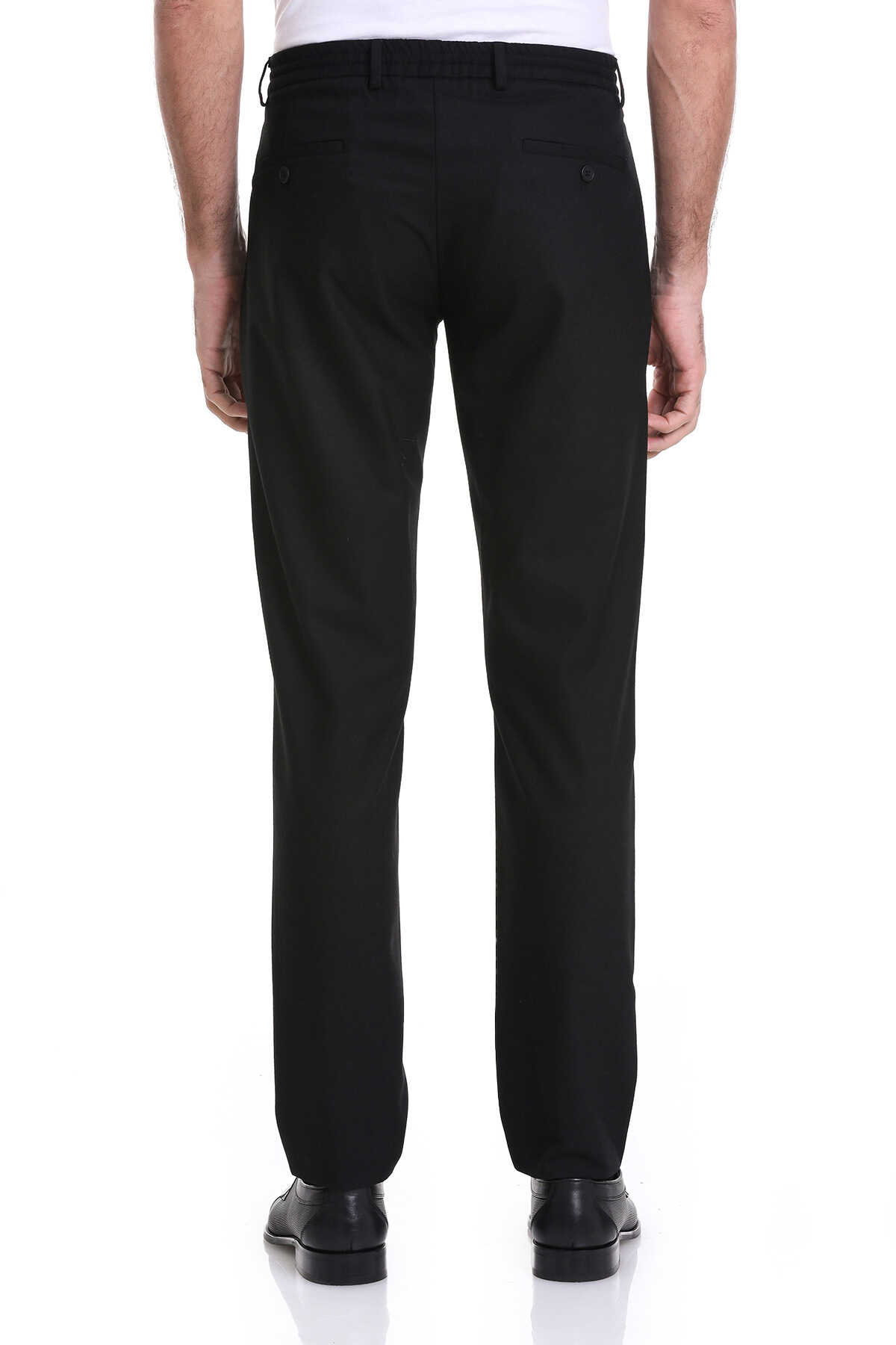 Siyah Dinamik Fit Düz Yandan Cepli Jogger Pantolon - 5