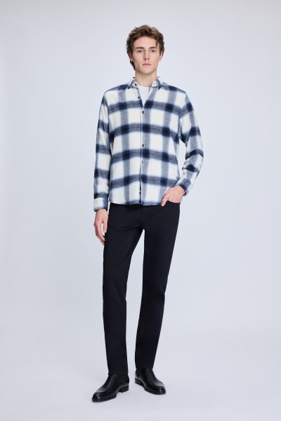 Siyah Dinamik Fit Pamuklu 5 Cep Kanvas Pantolon 