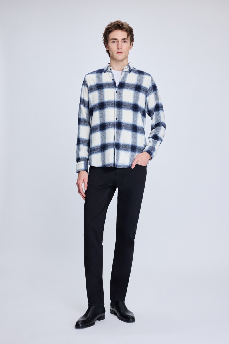 Siyah Dinamik Fit Pamuklu 5 Cep Kanvas Pantolon - Hatem Saykı (1)