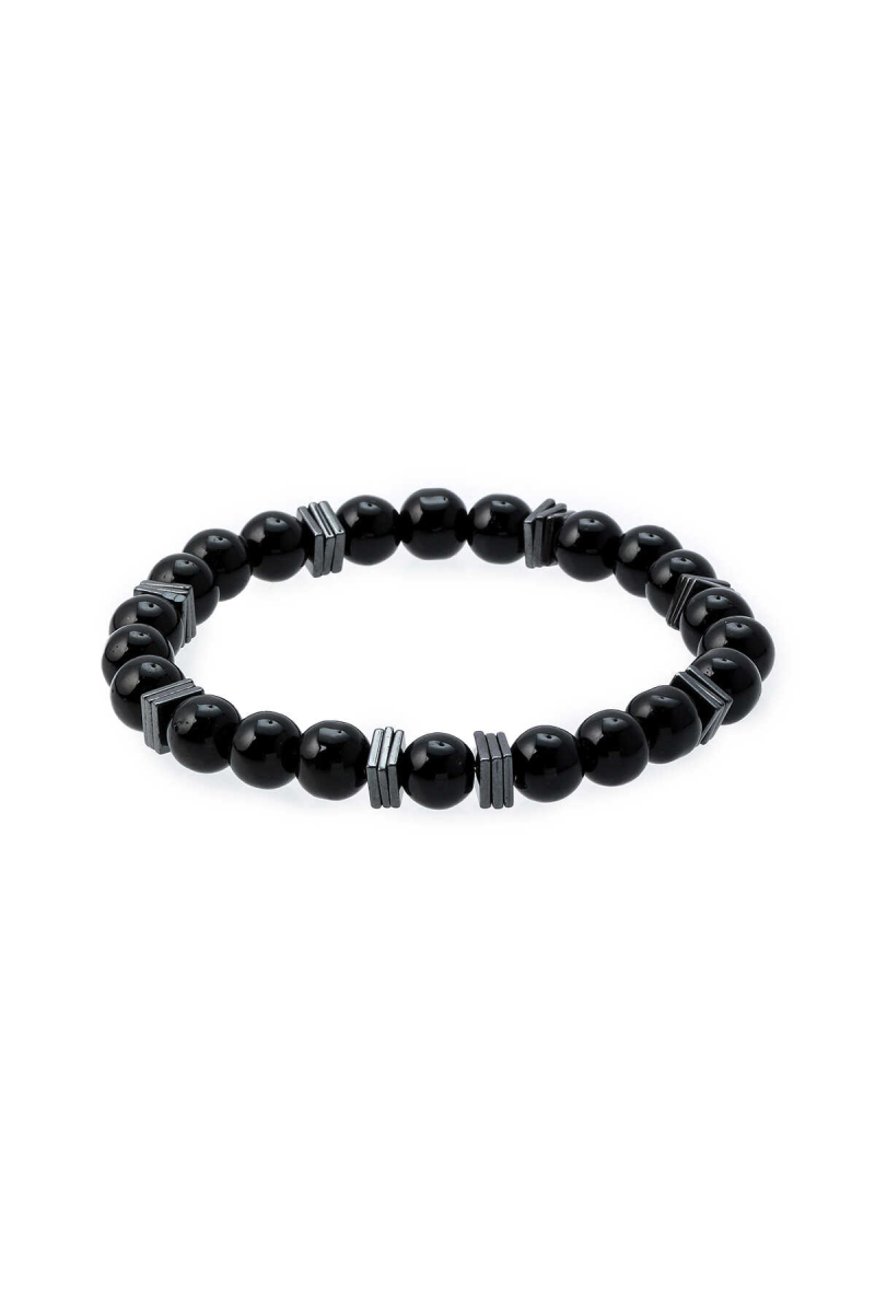 Siyah Doğal Taşlı Bileklik - Hatem Saykı