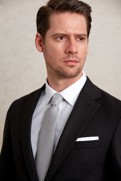 Siyah Slim Fit Mono Yaka Klasik Takım Elbise - 7