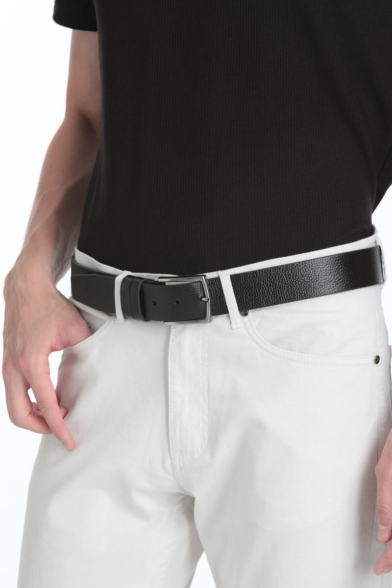 Siyah Erkek 100% Hakiki Deri Spor Kemer - Hatemoğlu (1)