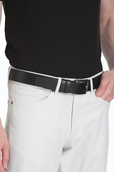 Siyah Erkek 100% Hakiki Deri Spor Kemer - 5