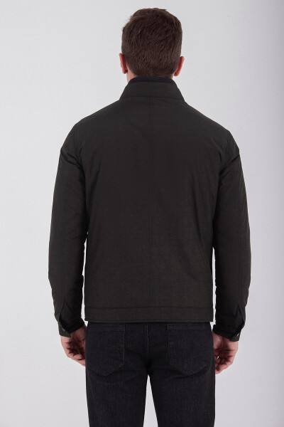 Siyah Hakim Yaka Slim Fit Mont - 4