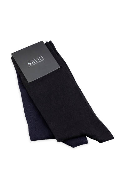 Siyah İkili Bambu Soket Çorap - 1