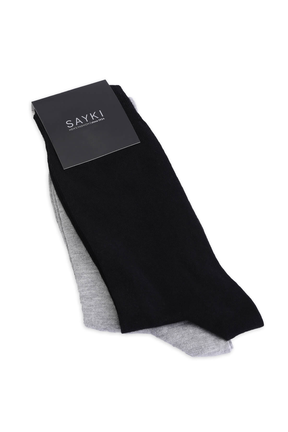 Siyah İkili Pamuklu Çorap - 1