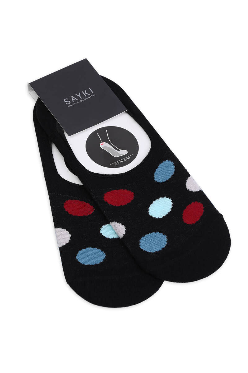 Siyah İkili Puantiyeli Pamuklu Babet Çorap - HATEM SAYKI